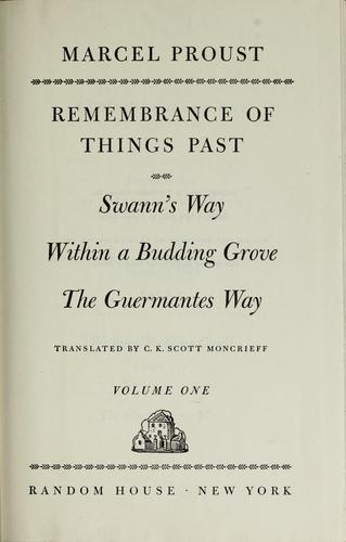 Remembrance of Things Past